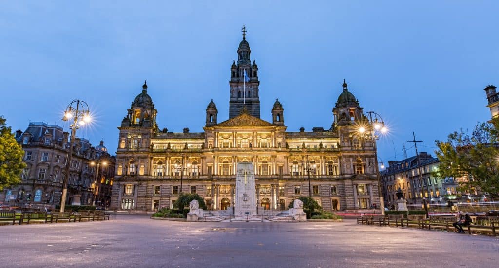 George Square y el Ayuntamiento de Glasgow